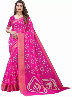 Grubstaker Printed Daily Wear Linen Saree(Yellow)