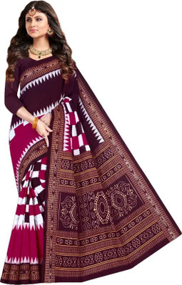 TRIBHU Printed Sambalpuri Pure Cotton Saree(Multicolor)