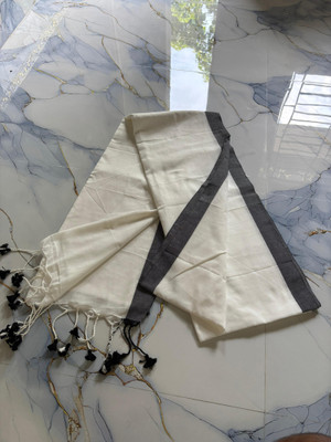 SARKAR TEXTILE Solid/Plain Tant Handloom Pure Cotton Saree(White)