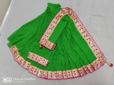 Rohit Designer Embroidered Bollywood Georgette Saree(Green)
