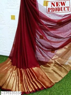 Vragi Self Design Bollywood Chiffon Saree(Purple)