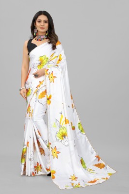 A To Z Cart Digital Print Bollywood Satin Saree(Mustard)