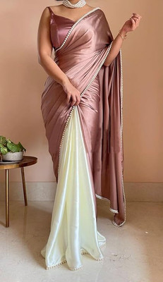 ZINLORIZ Self Design Bollywood Satin Saree(Black)