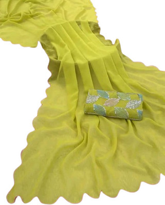supalee tex Solid/Plain Bollywood Georgette Saree(Multicolor)