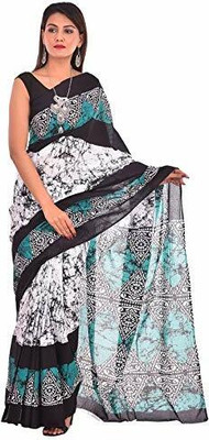 NIKHILAM Printed Handloom Pure Cotton Saree(Multicolor)