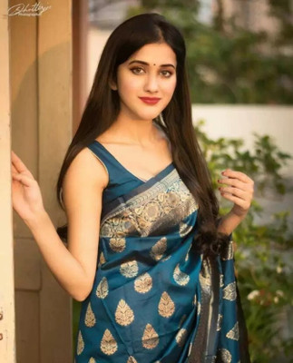 Suntex Embellished Bollywood Art Silk Saree(Blue)