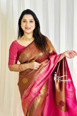 Juhi Collection Self Design Banarasi Art Silk Saree(Pink)