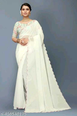 supalee tex Solid/Plain Bollywood Georgette Saree(Multicolor)