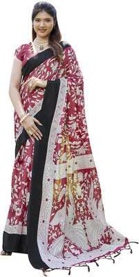 Priyashi Printed Bollywood Art Silk Saree(Maroon)