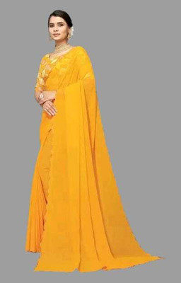 supalee tex Solid/Plain Bollywood Georgette Saree(Multicolor)