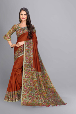 Vimla Printed Daily Wear Art Silk Saree(Brown)