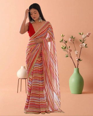 JAYAMENTERPRISE Striped Bollywood Georgette Saree(Multicolor)