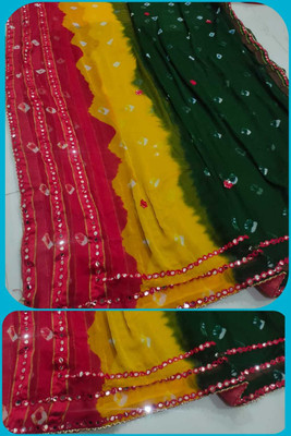 KHATRI AND SONS Embroidered Daily Wear Chiffon Saree(Multicolor)