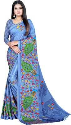 Leelavati Printed Daily Wear Crepe Saree(Grey)