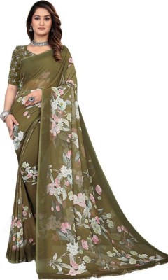 KOMAL NX Digital Print Bollywood Georgette Saree(Green)