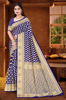 Falessa Printed Banarasi Art Silk Saree(Pack of 2, Multicolor)