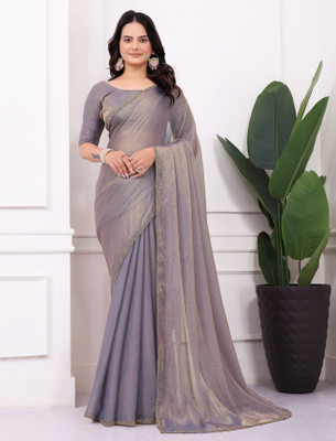 HouseOfCommon Solid/Plain Bollywood Art Silk Saree(Grey)