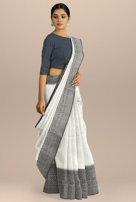 GOLU Solid/Plain Handloom Cotton Blend Saree(Multicolor)