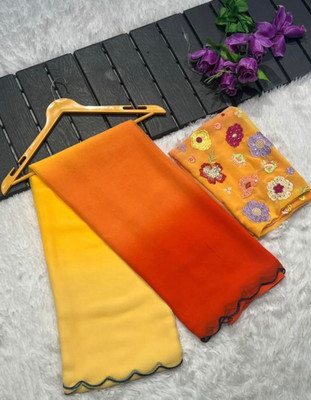GOSWAMI CREATION Ombre Banarasi Georgette Saree(Multicolor)