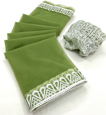 Arkia Self Design Bollywood Net Saree(Green)