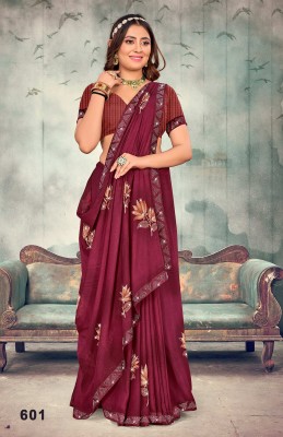 SHREEMAYAPRINTS Printed Bollywood Georgette Saree(Purple)
