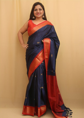 Shruti Bandhani Woven Kanjivaram Cotton Silk Saree(Pink)