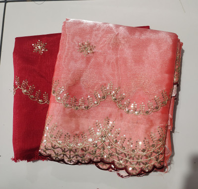 samu Embroidered Bollywood Jimmy choo Saree(Pink)