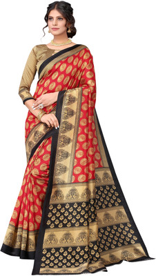 siddharth textiles Printed Kalamkari Cotton Silk Saree(Red)