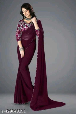mahalaxmi fab Solid/Plain Bollywood Georgette Saree(Multicolor)