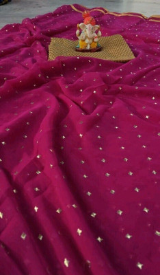 mamtasaree Embellished Bollywood Net, Chiffon Saree(Magenta)