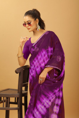 MAHARAJ SAREES Digital Print Bollywood Georgette Saree(Purple)