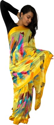 Sanwariya Silks Printed Bollywood Georgette Saree(Yellow)