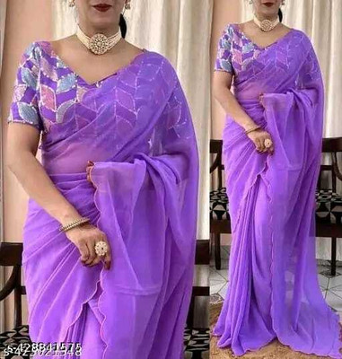 supalee tex Solid/Plain Bollywood Georgette Saree(Multicolor)