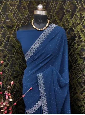 WEARSIXTY Self Design Daily Wear Chiffon Saree(Green)