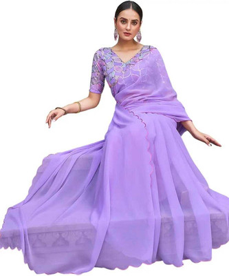 KALPNA CREATION Solid/Plain, Self Design Bollywood Georgette Saree(Multicolor)