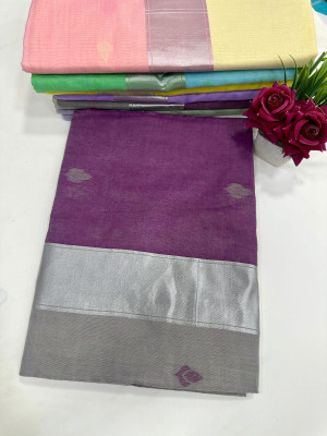 Julee Woven Chanderi Chanderi Saree(Purple, Grey)