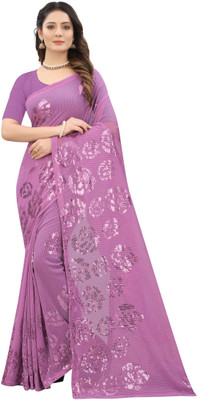 Apnisha Embellished Bollywood Georgette Saree(Pink)