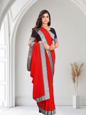 Kasumbo Tex Self Design Bollywood Georgette Saree(Red)