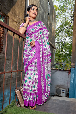 ARSH ENTERPRISE Printed Handloom Pure Cotton Saree(Multicolor)