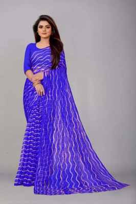 Shrilaxmisari Printed Bollywood Net Saree(Blue)