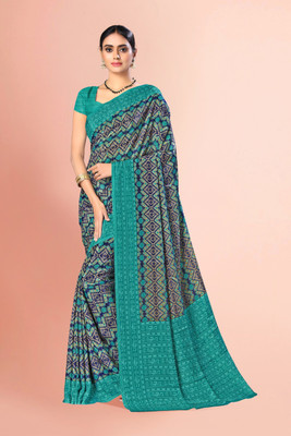 Vimla Printed Daily Wear Crepe Saree(Dark Blue)