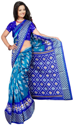 Saadhvi Printed Kalamkari Art Silk Saree(Blue)