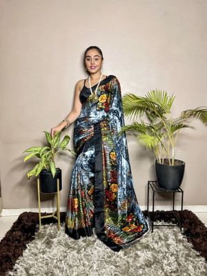 Leelavati Printed Daily Wear Crepe Saree(Multicolor)