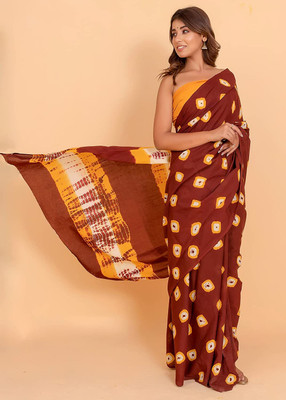 Suraj International Blocked Printed, Checkered, Digital Print, Dyed, Floral Print, Printed, Self Design Daily Wear Pure Cotton Saree(Maroon)