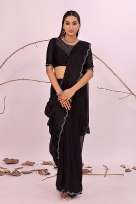 Suali Embellished Bollywood Georgette Saree(Black)