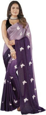 Aika Embroidered Bollywood Chiffon Saree(Purple)