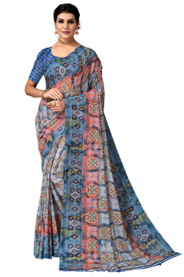 maayro Printed Patola Georgette Saree(Multicolor)