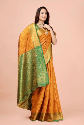 LAVYANSH CREATION Printed Banarasi Art Silk, Jacquard Saree(Multicolor)
