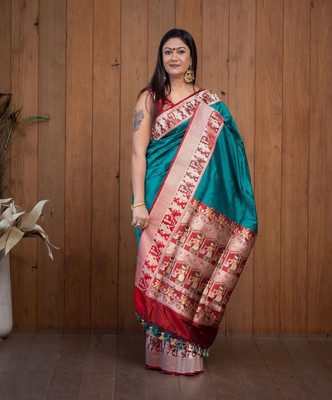 HouseOfCommon Self Design Banarasi Art Silk Saree(Multicolor)