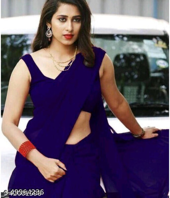 mamtasaree Printed Bollywood Net, Chiffon Saree(Blue)
